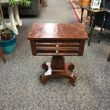 Load image into Gallery viewer, Antique Empire Style Mirrored Burlwood Stand On Wheels 2 Drawer (29x23x15)
