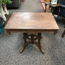 Load image into Gallery viewer, Antique Walnut Lamp Table w/Marble Top (27x34x24)
