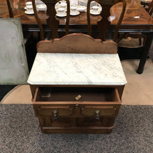 Load image into Gallery viewer, Antique Walnut Marble Top Washstand AS IS (36x29x16)
