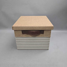 Load image into Gallery viewer, Beige &amp; White Cloth-Lined Storage Box (8x10.5x11.5)
