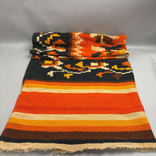 Load image into Gallery viewer, Orange, Black &amp; Yellow Hand Woven Southwestern Blanket (76x46)
