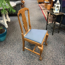 Load image into Gallery viewer, Antique Clawfoot Blue Chair (39x22x18)
