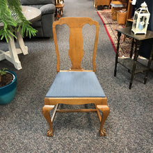 Load image into Gallery viewer, Antique Clawfoot Blue Chair (39x22x18)
