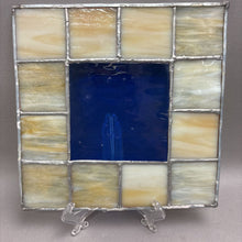 Load image into Gallery viewer, Stained Glass Window Art with Blue Square Center (8x8)
