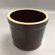 Load image into Gallery viewer, Vintage Brown Glazed Stoneware Crock (5")
