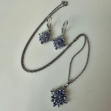 Load image into Gallery viewer, Stauer Sterling Tanzanite Cluster 18" Necklace &amp; Earrings Set
