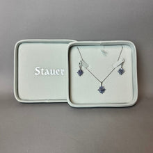 Load image into Gallery viewer, Stauer Sterling Tanzanite Cluster 18" Necklace &amp; Earrings Set
