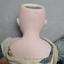 Load image into Gallery viewer, Antique German Schoenau &amp; Hoffmeister "Rosebud" Mold 2500 Bisque Shoulder-Head Doll; Kid Leather Body, Glass Eyes (15") (As-Is)
