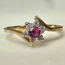 Load image into Gallery viewer, 14K Gold Ruby Diamond Ring sz 6 (1.7g)
