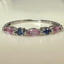 Load image into Gallery viewer, 10K White Gold Multicolor Topaz Stacking Ring sz 6.75 (1.1g)
