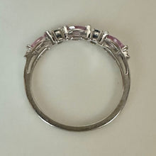 Load image into Gallery viewer, 10K White Gold Multicolor Topaz Stacking Ring sz 6.75 (1.1g)
