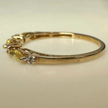 Load image into Gallery viewer, 10K Gold Multicolor Topaz Stacking Ring sz 6.75 (1.0g)

