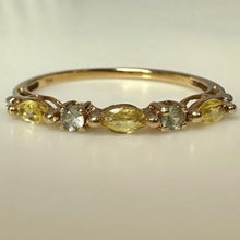 Load image into Gallery viewer, 10K Gold Multicolor Topaz Stacking Ring sz 6.75 (1.0g)
