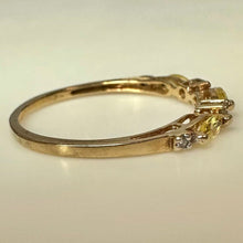 Load image into Gallery viewer, 10K Gold Multicolor Topaz Stacking Ring sz 6.75 (1.0g)
