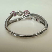 Load image into Gallery viewer, 10K White Gold Pink &amp; White Topaz Ring sz 7 (1.7g)
