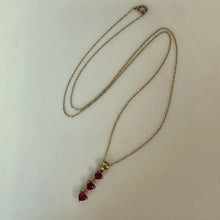 Load image into Gallery viewer, 10K Gold Ruby &amp; White Topaz Pendant on 17" Chain Necklace (1.2g)
