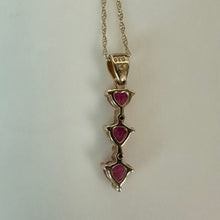 Load image into Gallery viewer, 10K Gold Ruby &amp; White Topaz Pendant on 17" Chain Necklace (1.2g)
