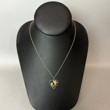 Load image into Gallery viewer, 10K Black Hills Gold Hummingbird Heart Pendant on 18" Gold Filled Chain Necklace &amp; Earrings Set (1.9g)
