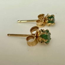Load image into Gallery viewer, 14K Gold Green Tourmaline Stud Earrings (0.4g)
