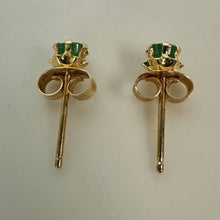 Load image into Gallery viewer, 14K Gold Green Tourmaline Stud Earrings (0.4g)

