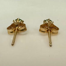 Load image into Gallery viewer, 14K Gold Green Tourmaline Stud Earrings (0.4g)
