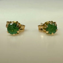 Load image into Gallery viewer, 14K Gold Green Tourmaline Stud Earrings (0.4g)
