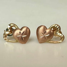 Load image into Gallery viewer, 14K Gold Heart Stud Earrings (0.4g)
