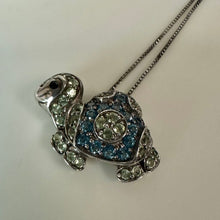 Load image into Gallery viewer, Kay Jewelers Sterling Muticolor Crystal Turtle Pendant on 18" Chain Necklace
