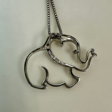 Load image into Gallery viewer, Kay Jewelers Sterling Diamond Accent Elephant Heart Outline Necklace (18")
