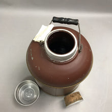 Load image into Gallery viewer, Antique 1920s Brainards Crockery Lined Little Brown Jug Water Thermos Macomb IL (13")
