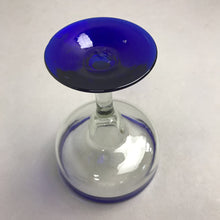 Load image into Gallery viewer, Mexican Hand Blown Cobalt Blue Rimmed &amp; Footed Margarita Glass (7")(4 Available)
