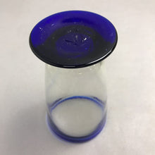 Load image into Gallery viewer, Mexican Hand Blown Cobalt Blue Rim Footed Pilsner Glass (6")(2 Available)
