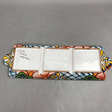 Load image into Gallery viewer, Mexican Pottery Floral 3 Part Dish (1.5x16x5)
