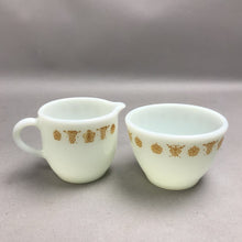 Load image into Gallery viewer, Pyrex by Corning Butterfly Gold Open Sugar Bowl &amp; Creamer (3")(2 Sets)
