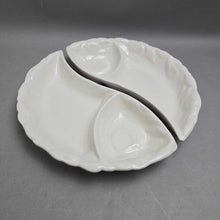 Load image into Gallery viewer, Vintage Belmar of California #406 2 Piece White Yin Yang Serving Dish (11.5")
