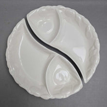 Load image into Gallery viewer, Vintage Belmar of California #406 2 Piece White Yin Yang Serving Dish (11.5")
