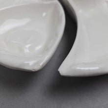 Load image into Gallery viewer, Vintage Belmar of California #406 2 Piece White Yin Yang Serving Dish (11.5")

