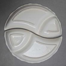 Load image into Gallery viewer, Vintage Belmar of California #406 2 Piece White Yin Yang Serving Dish (11.5")
