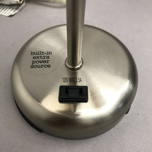 Load image into Gallery viewer, Chrome Desk Lamp with Built-in Power Source (20")

