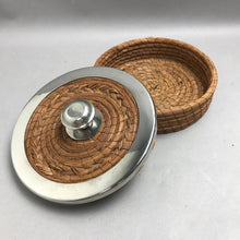 Load image into Gallery viewer, Hand Woven Tortilla Warmer Basket w/Metal Rim Lid (8x8x5)
