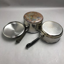 Load image into Gallery viewer, Vintage Revere Ware Copper Bottom Stainless 3 Qt Saucepan Steamer Pot w/Lid
