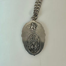 Load image into Gallery viewer, Vintage Sterling Scapular Miraculous Mary Combo Medal 1" Pendant on 25" Chain
