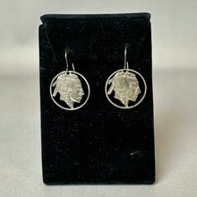 Load image into Gallery viewer, Vintage Buffalo Nickel Cutout Coin Earrings (1.25")
