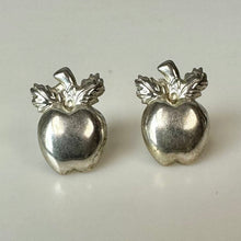 Load image into Gallery viewer, Vintage Sterling Apple Stud Earrings (0.5")

