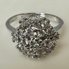 Load image into Gallery viewer, Vintage Uncas Sterling CZ Cocktail Ring sz 5
