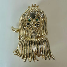 Load image into Gallery viewer, Vintage Mid Century Goldtone Rhinestone Eyes Dog Brooch Pin (1.75")
