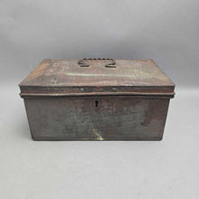 Load image into Gallery viewer, Antique Sheet Metal Cash Box / Deed Box (5x10x6.5) (As-Is; Hinge)
