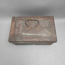 Load image into Gallery viewer, Antique Sheet Metal Cash Box / Deed Box (5x10x6.5) (As-Is; Hinge)
