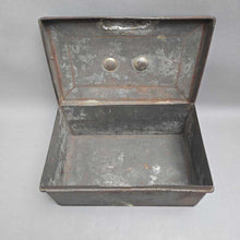 Load image into Gallery viewer, Antique Sheet Metal Cash Box / Deed Box (5x10x6.5) (As-Is; Hinge)
