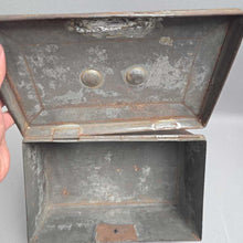 Load image into Gallery viewer, Antique Sheet Metal Cash Box / Deed Box (5x10x6.5) (As-Is; Hinge)
